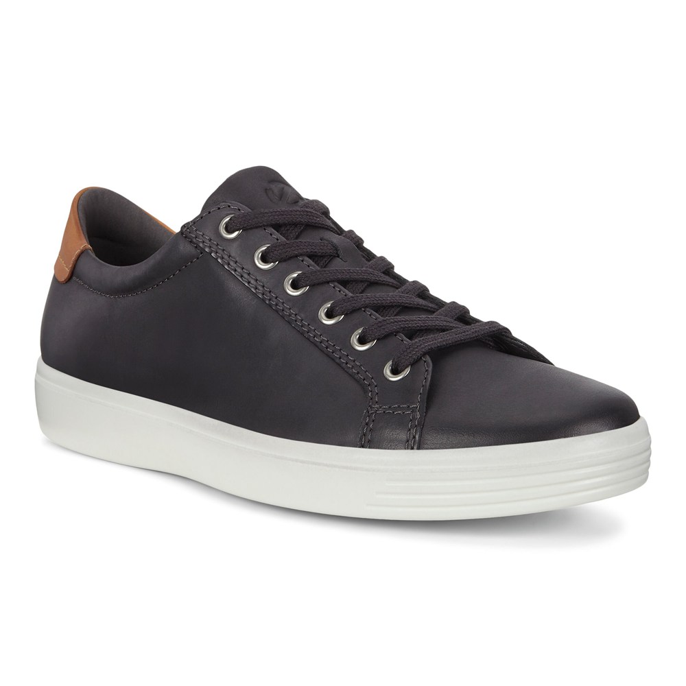 Mens Sneakers - ECCO Soft Classic - Dark Grey - 9546YFQIT